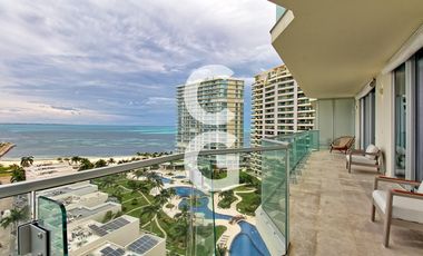 Departamento en Renta en Cancún en SLS Harbour Beach con vista al mar
