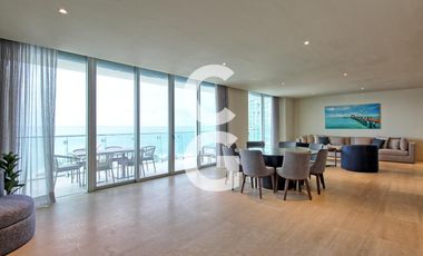 Departamento en Renta en Cancún en SLS Harbour Beach con vista al mar
