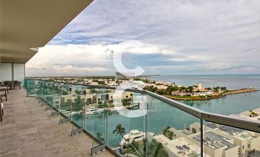 Departamento en Renta en Cancún en SLS Harbour Beach con vista al mar