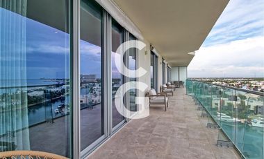 Departamento en Renta en Cancún en SLS Harbour Beach con vista al mar