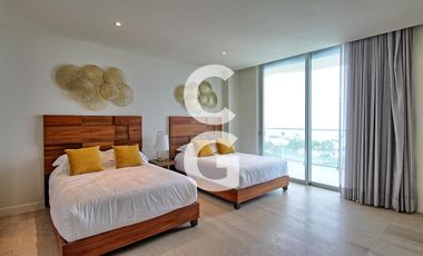 Departamento en Renta en Cancún en SLS Harbour Beach con vista al mar