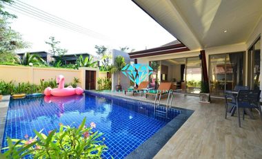 Private tropical modern style pool villa with 2-3 bedrooms For sale.