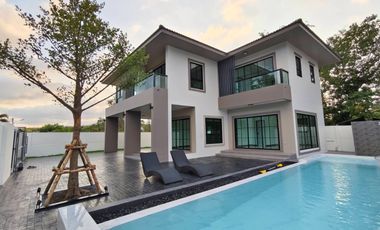 Pool Villa house, special price, make every day a family vacation. Line -6 near Mapkha intersection, Nikhom Phatthana, Rayong