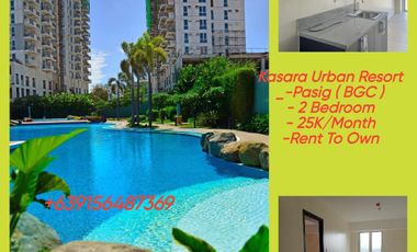 Rent To Own in Kasara Urban Resort 2 BR w/ balcony Near BGC and Ortigas