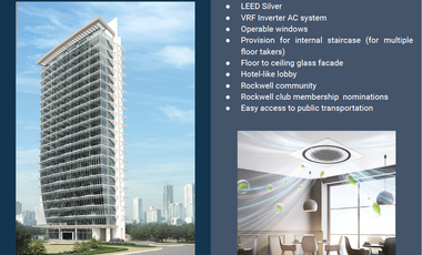 Bare Shell, Whole Floor Office Space in 1 Proscenium, Rockwell, Makati