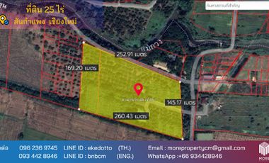 Property id128ls Land for sale 25Rai ,next to Mae Kuang river,San Kamphaeng , Chiang Mai.