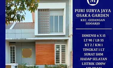 Rumah SHM Baru Gress Puri Surya Jaya Osaka Garden Gedangan Sidoarjo dkt Rajawali Sedati