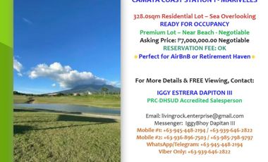 PRIME INVESTMENT OPPORTUNITY! FOR SALE 320.0sqm RESIDENTIAL LOT - SEA OVER VIEW! STATION 1 CAMARA COAST MARIVELES