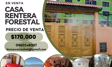 VENTA CASA RENTERA 3 PLANTAS - PARQUEADEROS - FERROVIARIA - SUR DE QUITO - ESTADIO LA BATEA - FORESTAL BAJA