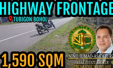 Highway Lot For Sale 1,590 Sqm Tubigon Bohol Philippines 3,000/Sqm