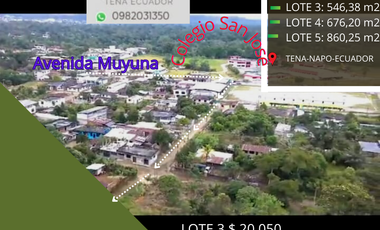 SE VENDEN TRES LOTES DE TERRENO EN TENA NAPO ECUADOR