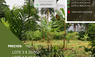 SE VENDEN TRES LOTES DE TERRENO EN TENA NAPO ECUADOR