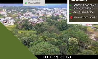 SE VENDEN TRES LOTES DE TERRENO EN TENA NAPO ECUADOR