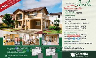 House and Lot For Sale in General Trias Cavite - Camella General Trias