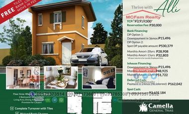 House and Lot For Sale in General Trias Cavite - Camella General Trias