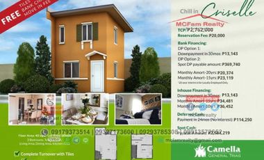 House and Lot For Sale in General Trias Cavite - Camella General Trias