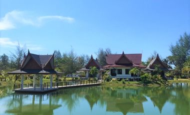 Thai-styled two-bedroom villa on a private lake for sale and rent in Khaolak, Phangnga