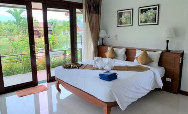 Thai-styled two-bedroom villa on a private lake for sale and rent in Khaolak, Phangnga