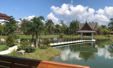 Thai-styled two-bedroom villa on a private lake for sale and rent in Khaolak, Phangnga