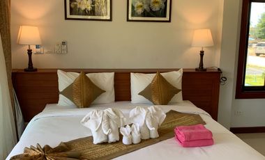 Thai-styled two-bedroom villa on a private lake for sale and rent in Khaolak, Phangnga