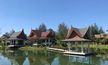 Thai-styled two-bedroom villa on a private lake for sale and rent in Khaolak, Phangnga