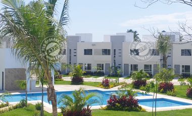Venta de casa nueva 3 recamaras, con club de playa y muelle náutico