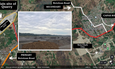 Quarry Land for Sale - 17 Hectares in Capas, Tarlac