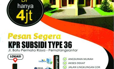 Jual Rumah Subsidi Type 36 di Kota Siantar Dekat Universitas Simalungun