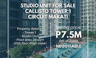 FOR SALE | Studio Unit at Callisto Tower 1 Circuit Makati