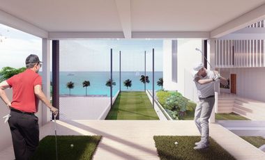 Penthouse frente al mar, alberca común, cine, pre-construcción, Malecón, Cozumel