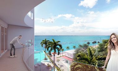 Penthouse frente al mar, alberca común, cine, pre-construcción, Malecón, Cozumel