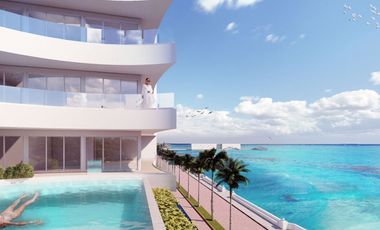 Penthouse frente al mar, alberca común, cine, pre-construcción, Malecón, Cozumel