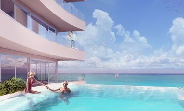 Penthouse frente al mar, alberca común, cine, pre-construcción, Malecón, Cozumel
