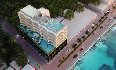 Penthouse frente al mar, alberca común, cine, pre-construcción, Malecón, Cozumel