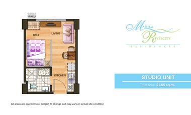 Manila Rivercity Residences 1BR condo unit for sale fully furnished in Sta. Ana Manila